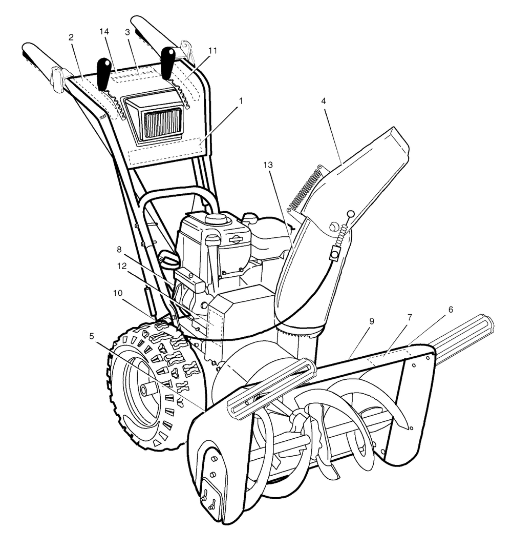 Decals Diagram and Parts List for 6271100X83 (1695374)(2007) Briggs and Stratton Snow Blower